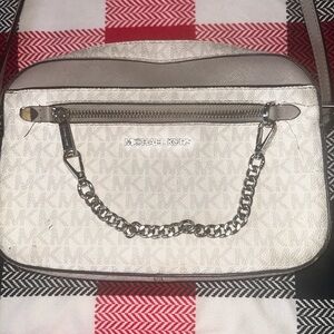 Michael Kors Cream and Tan Crossbody Bag
